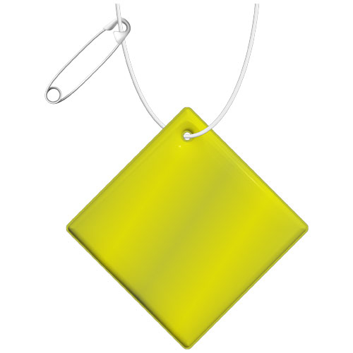 Attache réfléchissante personnalisable diamant - grand modèle Jaune néon